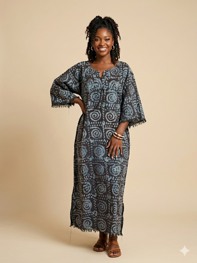 Boubou Batik  YEBI 100% cotton (Ankle length) - Large