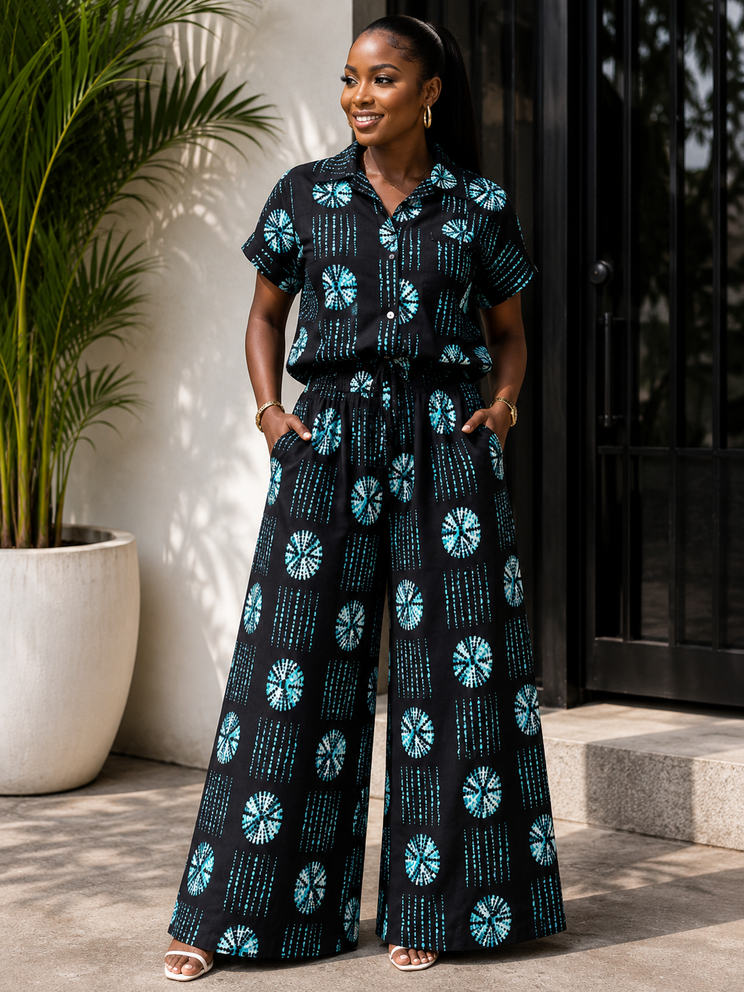 CP Ankara Pant & Top Set – Vibrant Two-Piece Outfit