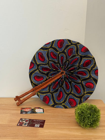 Ankara Wax Fabric Folding Fan – Summer Accessory