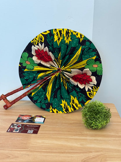 Ankara Wax Fabric Folding Fan – Summer Accessory