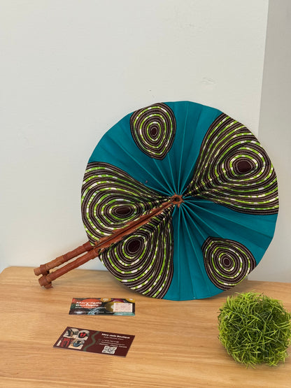 Ankara Wax Fabric Folding Fan – Summer Accessory