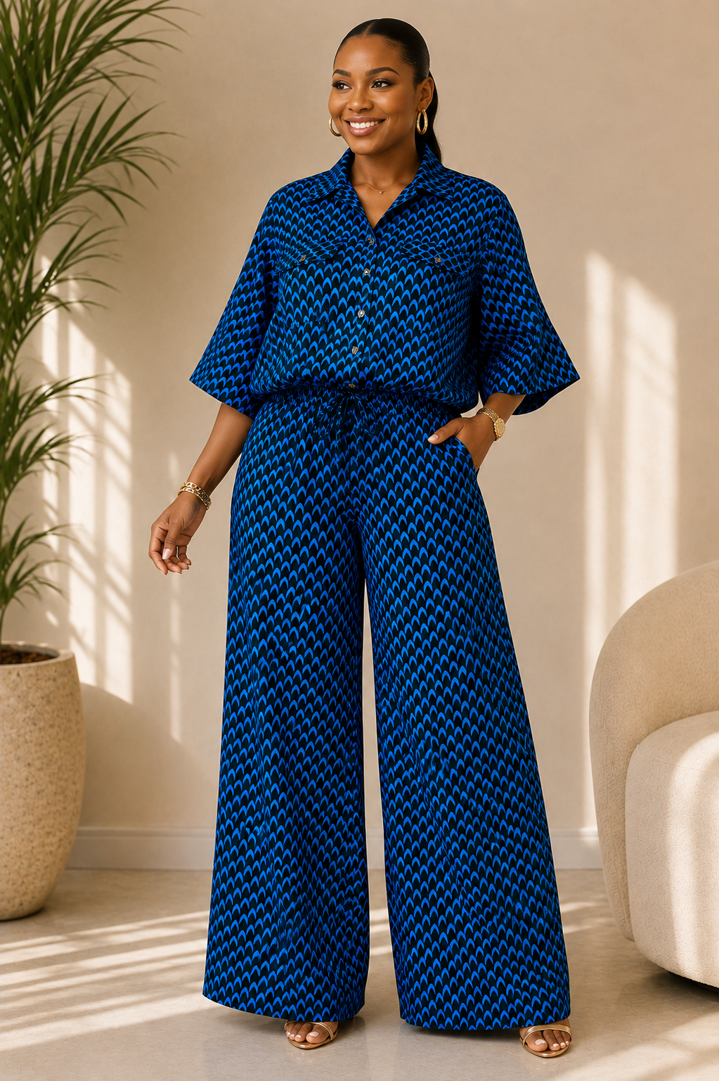 CP Ankara Pant & Top Set – Vibrant Two-Piece Outfit