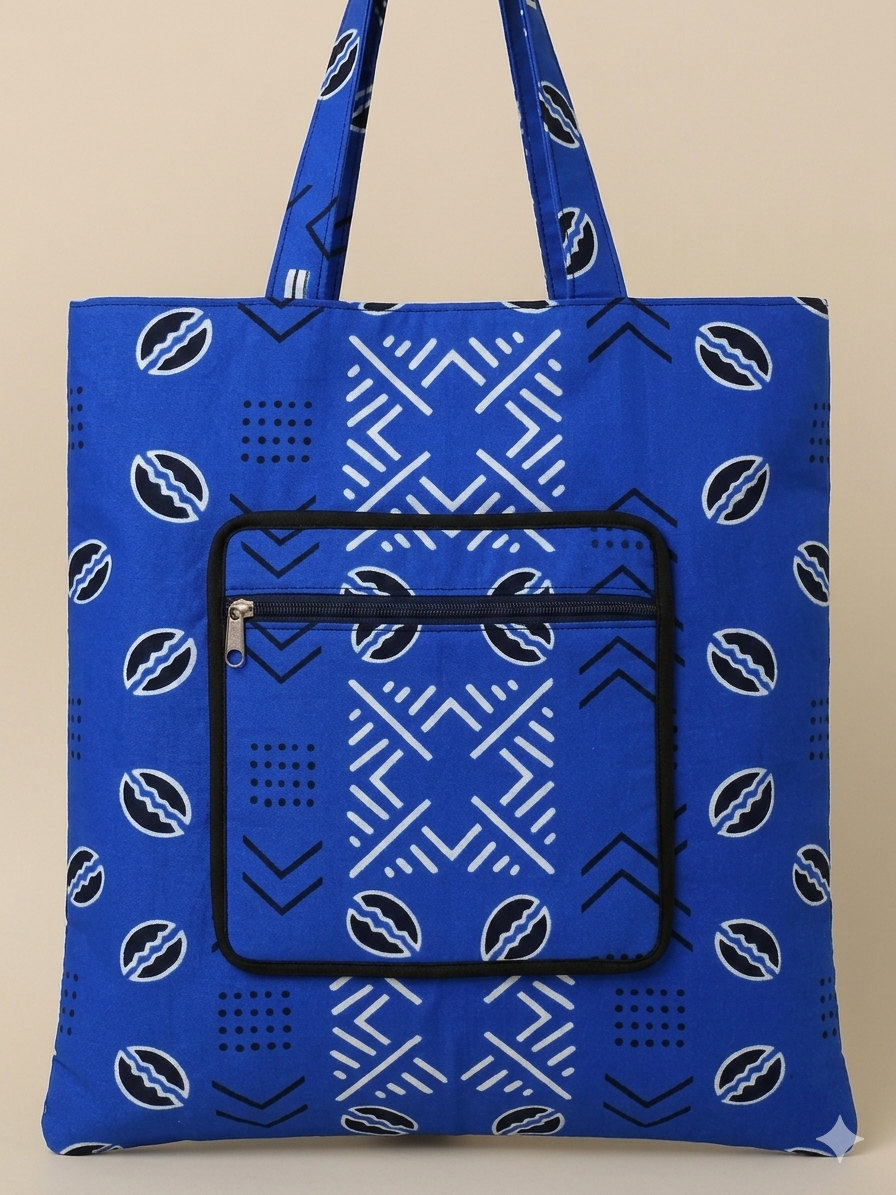 Foldable Ankara Eco Tote Bag 2026 – Medium