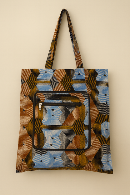Foldable Ankara Eco Tote Bag – Medium