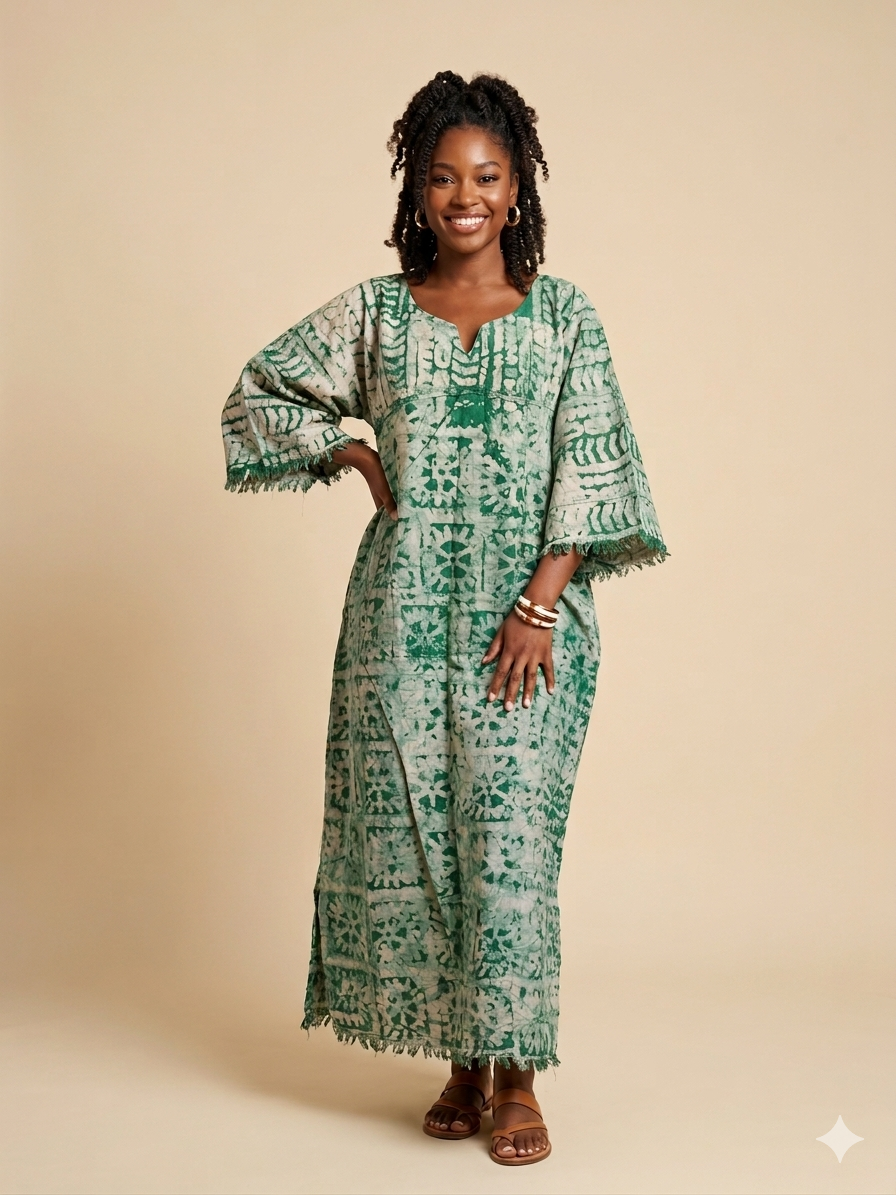 Boubou Batik  YEBI 100% cotton (Ankle length) - Large