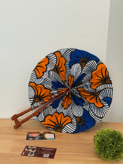 Ankara Wax Fabric Folding Fan – Summer Accessory