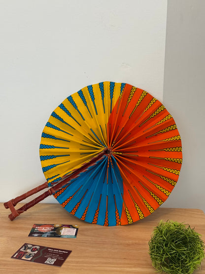 Ankara Wax Fabric Folding Fan – Summer Accessory