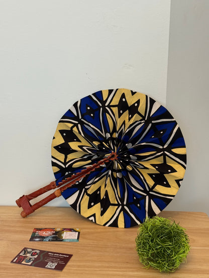 Ankara Wax Fabric Folding Fan – Summer Accessory