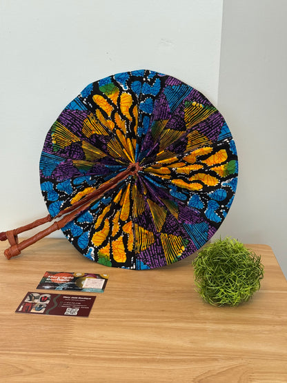 Ankara Wax Fabric Folding Fan – Summer Accessory