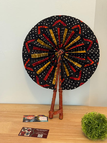 Ankara Wax Fabric Folding Fan – Summer Accessory