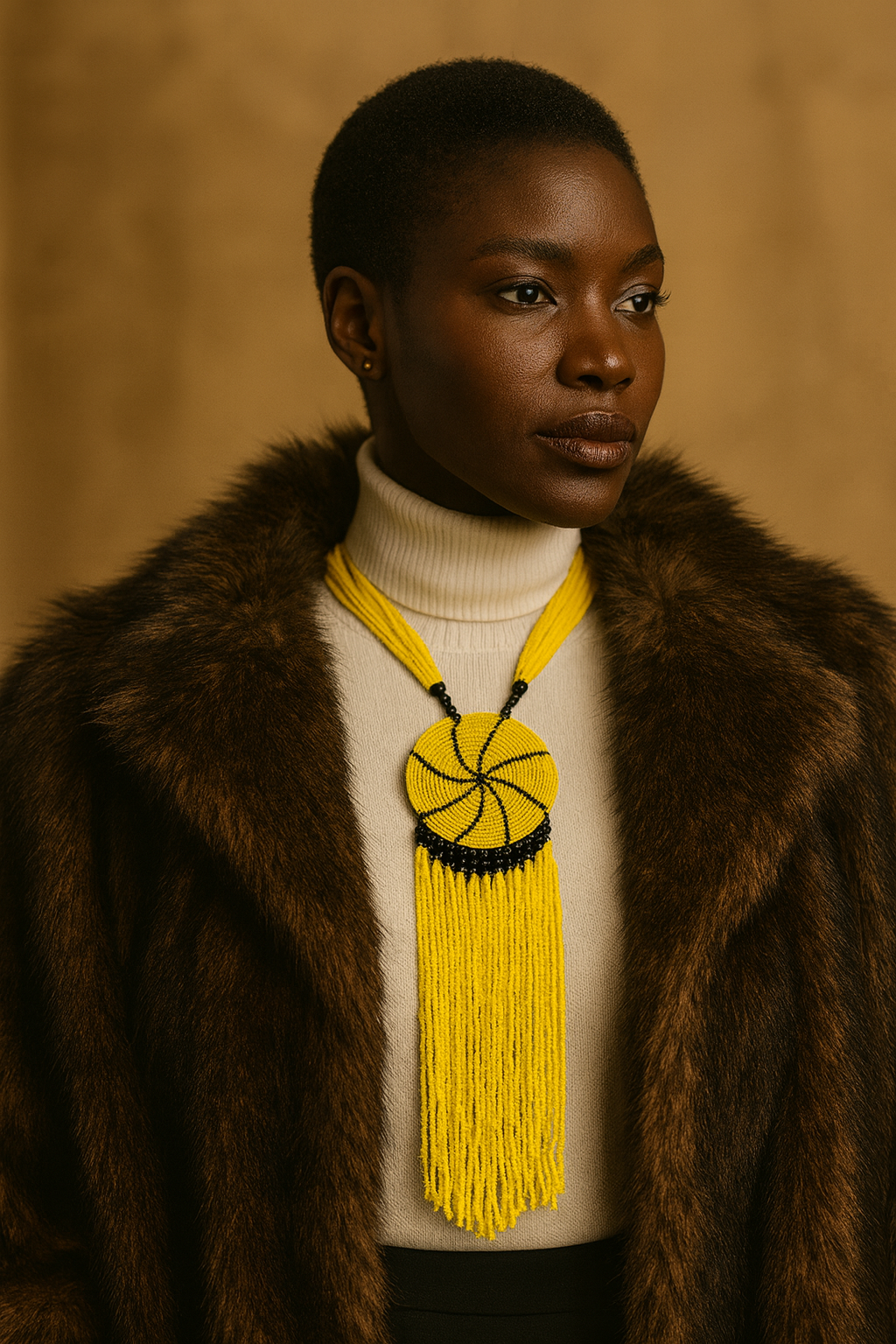 African Authentic Long Pendant Necklace colorful Beads