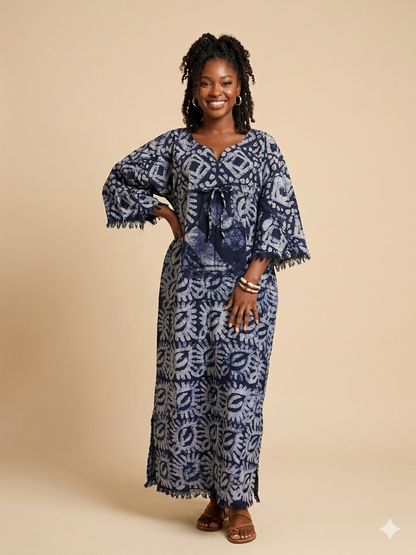 Boubou Batik  YEBI 100% cotton (Ankle length) - Large