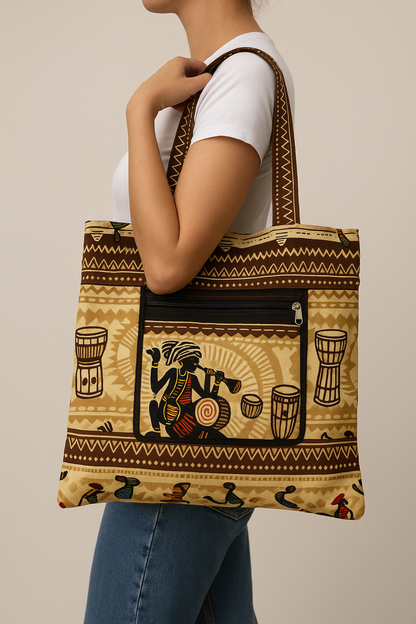 Foldable Ankara Eco Tote Bag – Medium