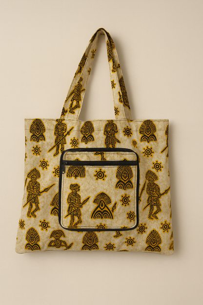 Foldable Ankara Eco Tote Bag – Medium
