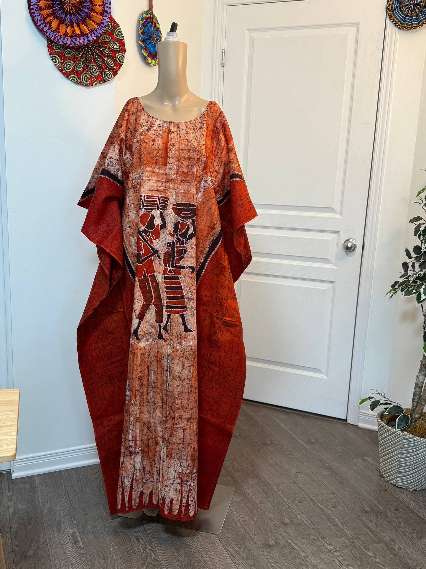 MAYA Boubou Batik 100% cotton (Ankle length) - Large