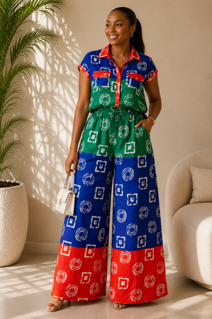 CP Ankara Pant & Top Set – Vibrant Two-Piece Outfit