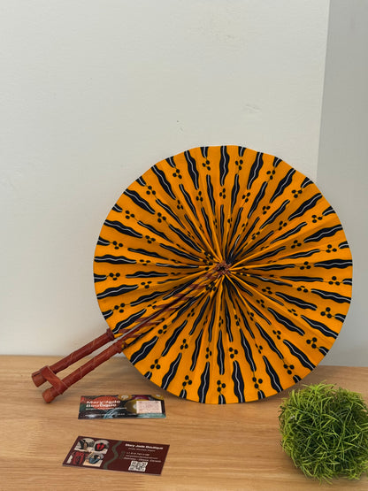 Ankara Wax Fabric Folding Fan – Summer Accessory
