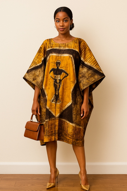 LOLA Boubou Batik 100% cotton Midi - Length