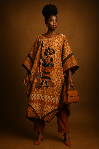 LOLA Boubou Batik 100% cotton Midi - Length