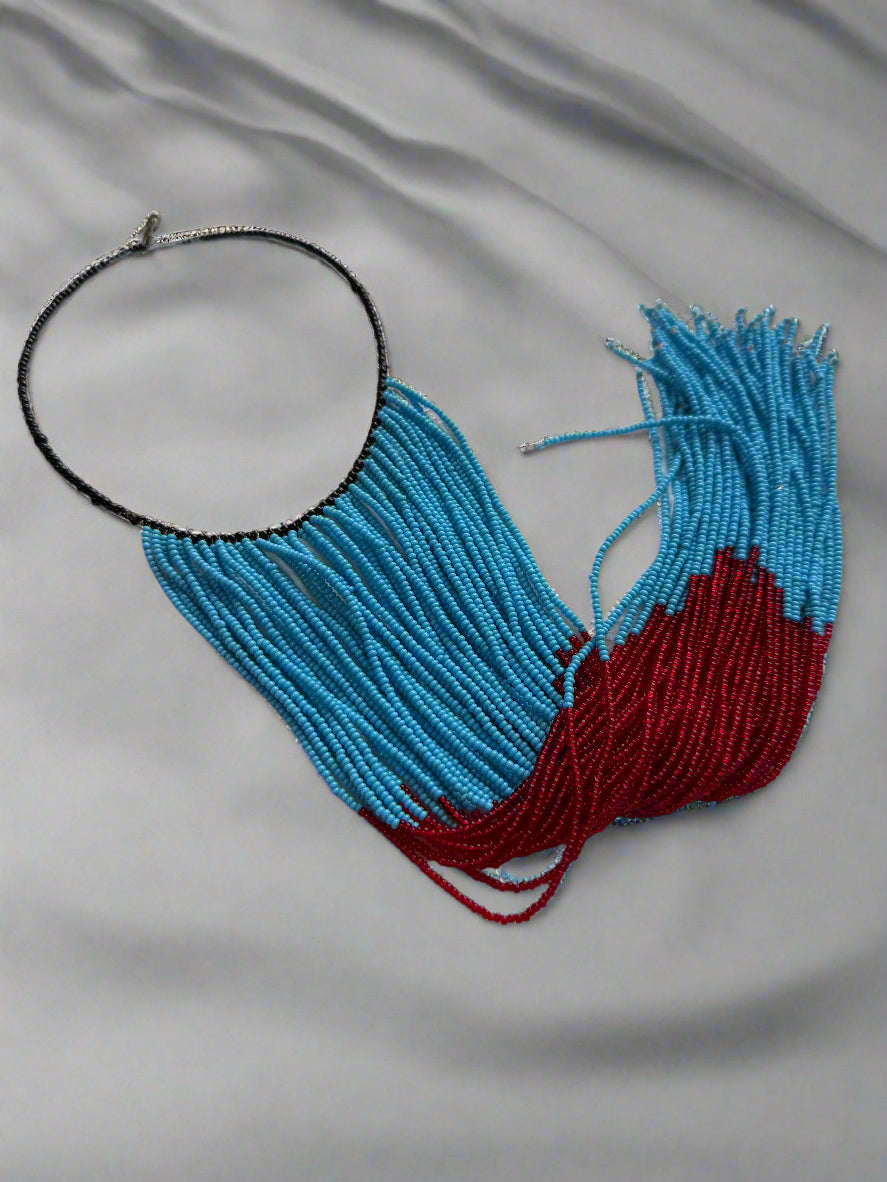 African Authentic Long Pendant Necklace Bead only