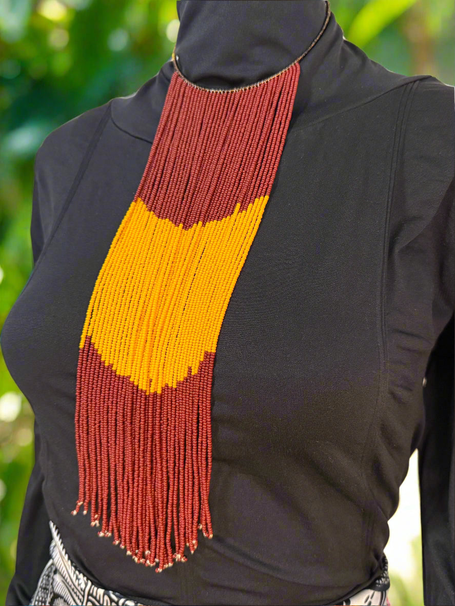 African Authentic Long Pendant Necklace Bead only