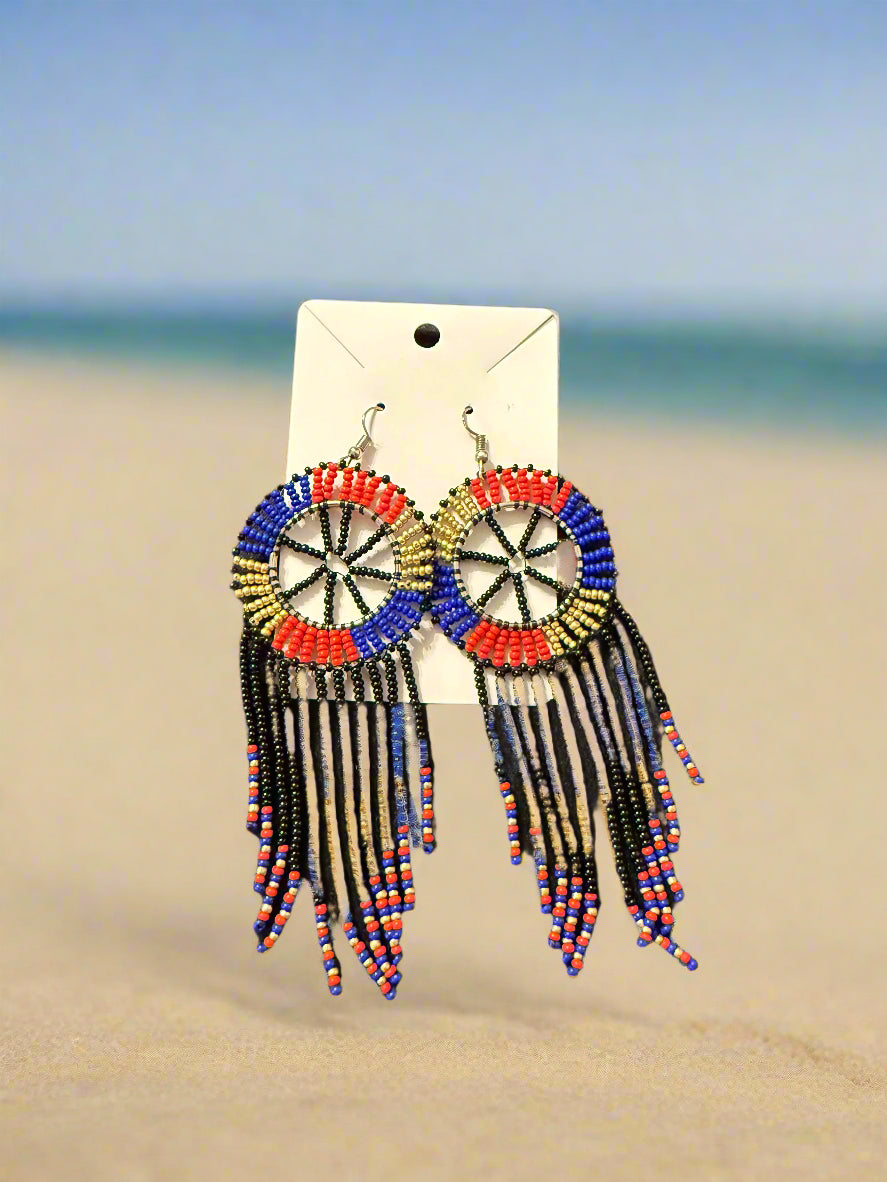 Mary Jade Boutique - Long Beaded earrings
