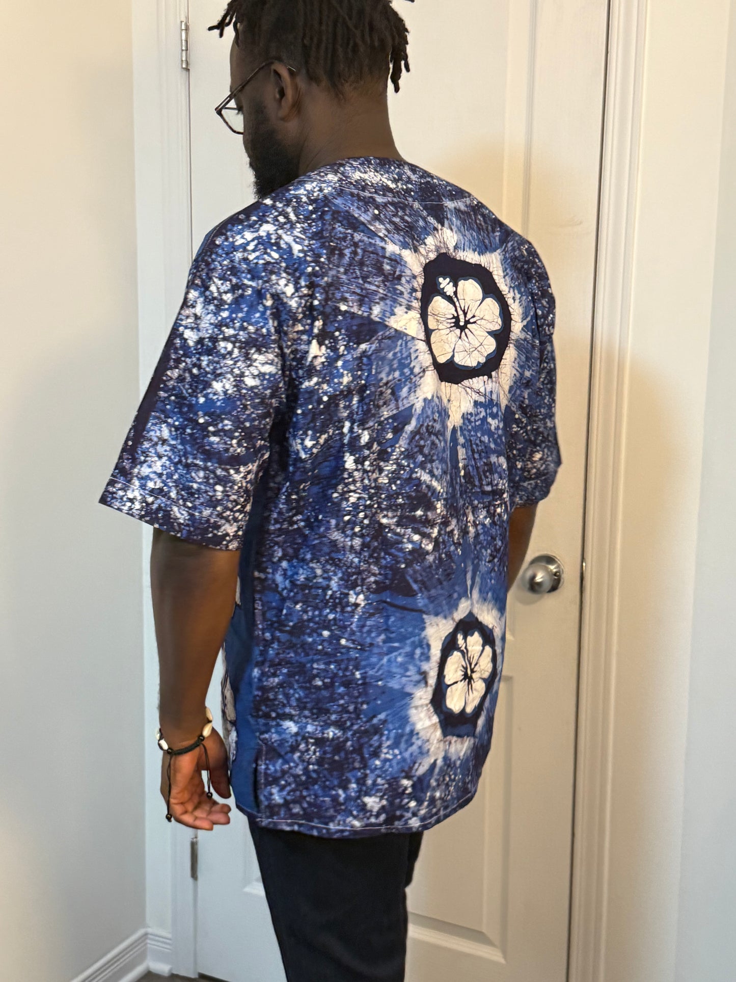 African teinted fabric shirt for men - short sleeves