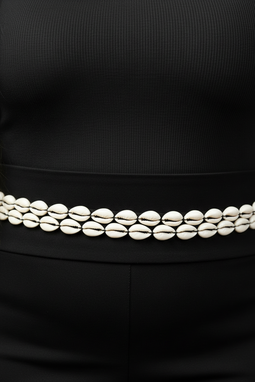 MAYA Cowrie Shell Leather Belt – African Statement Accessory