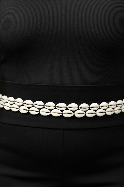 MAYA Cowrie Shell Leather Belt – African Statement Accessory