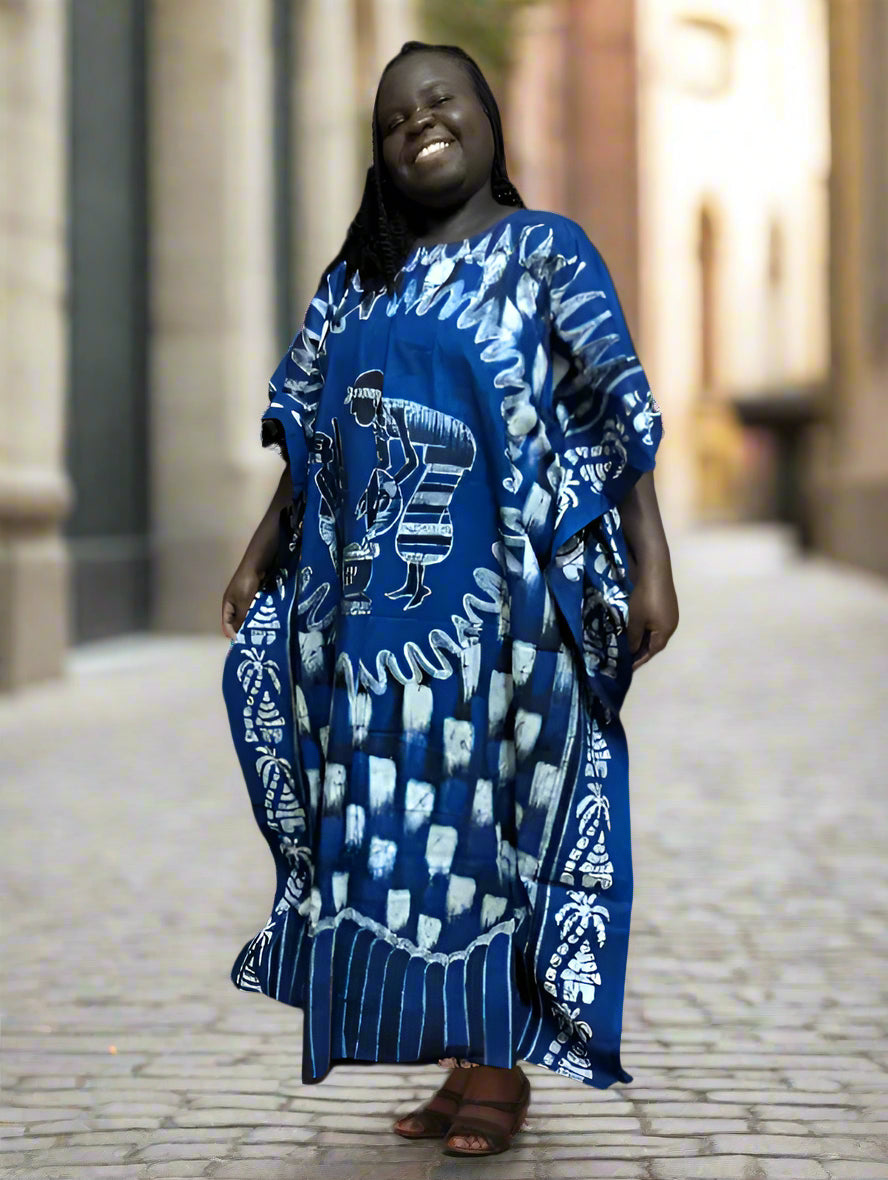 Boubou Batik GRACE 100% cotton (Ankle length) - Large