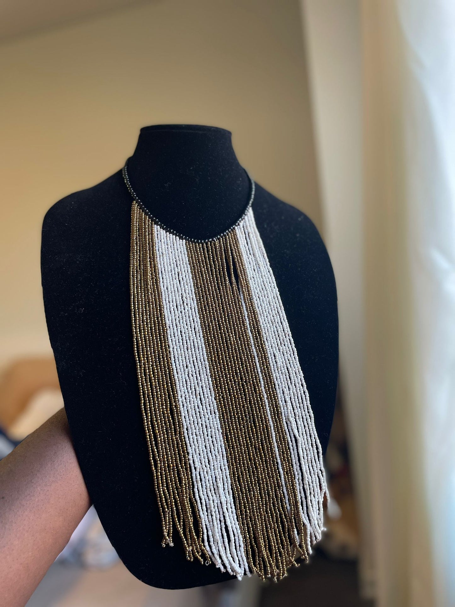 African Authentic Long Pendant Necklace Bead only