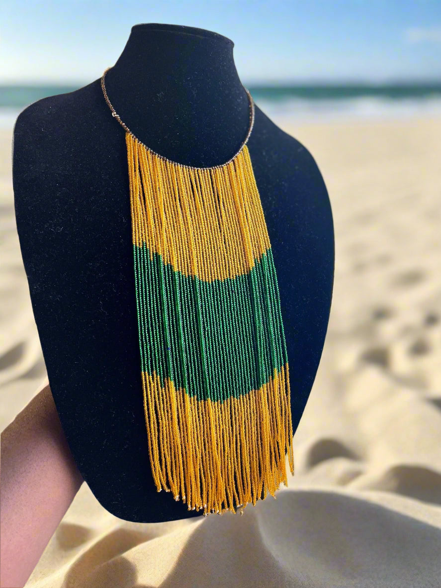 African Authentic Long Pendant Necklace Bead only