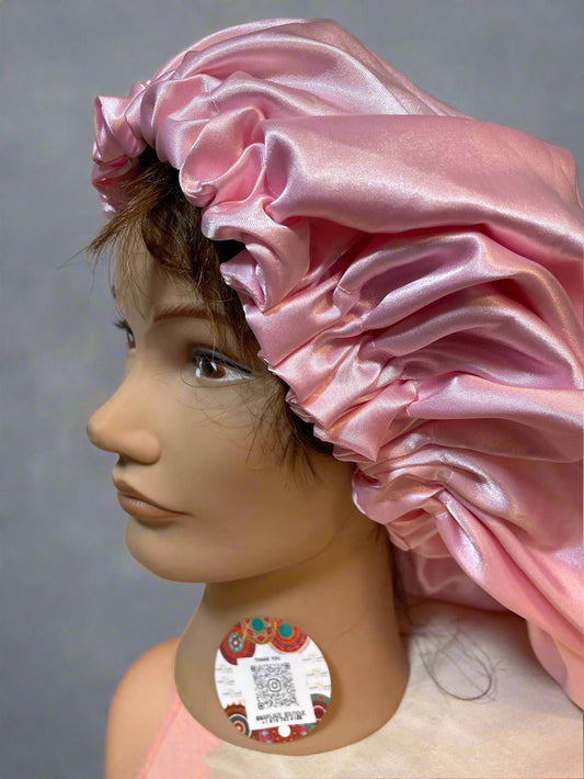 Silk Hair bonnet reversible Handmade