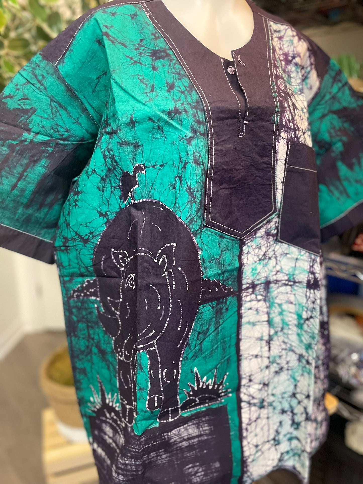 African teinted fabric shirt for men - short sleeves