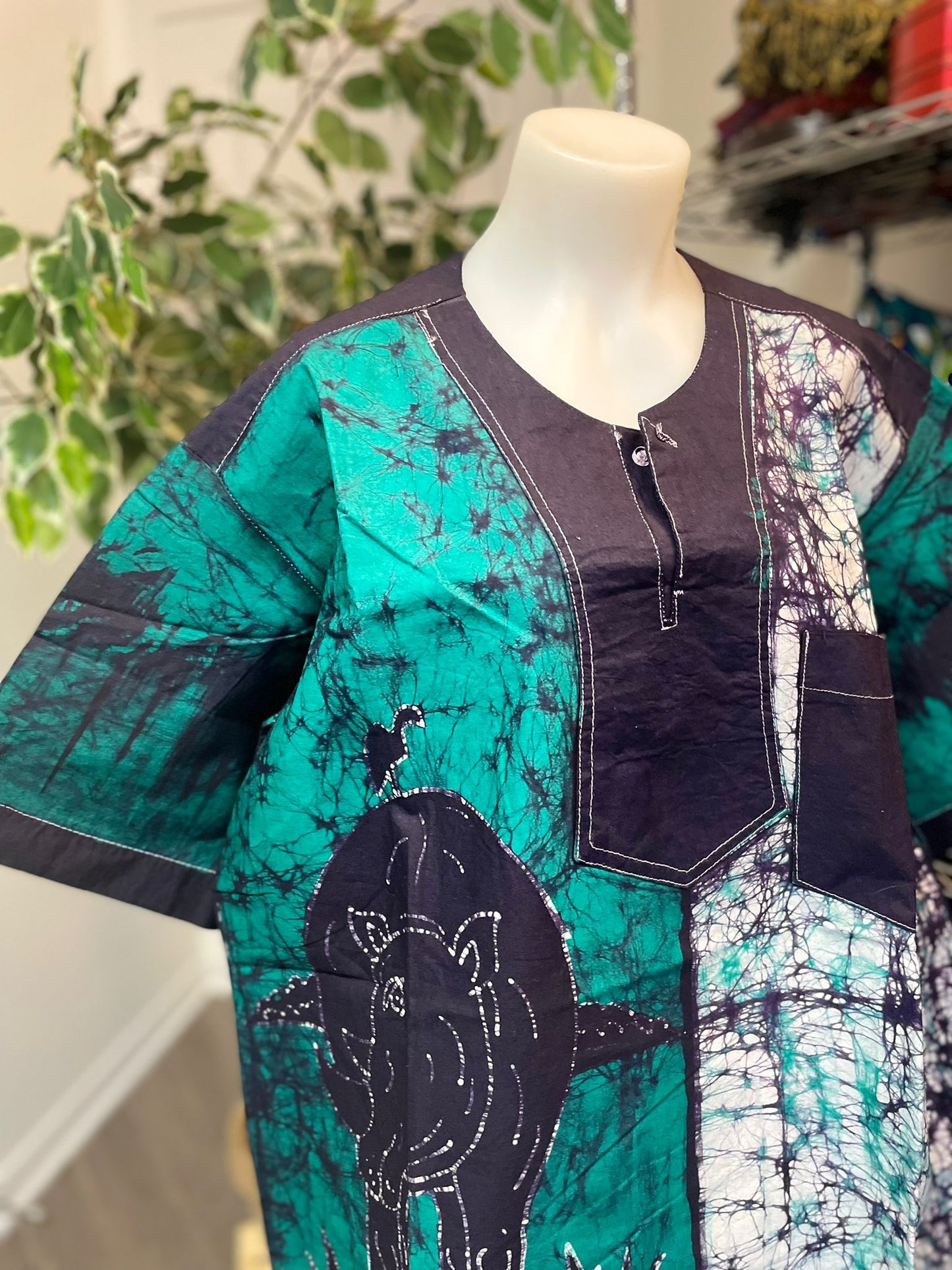 African teinted fabric shirt for men - short sleeves