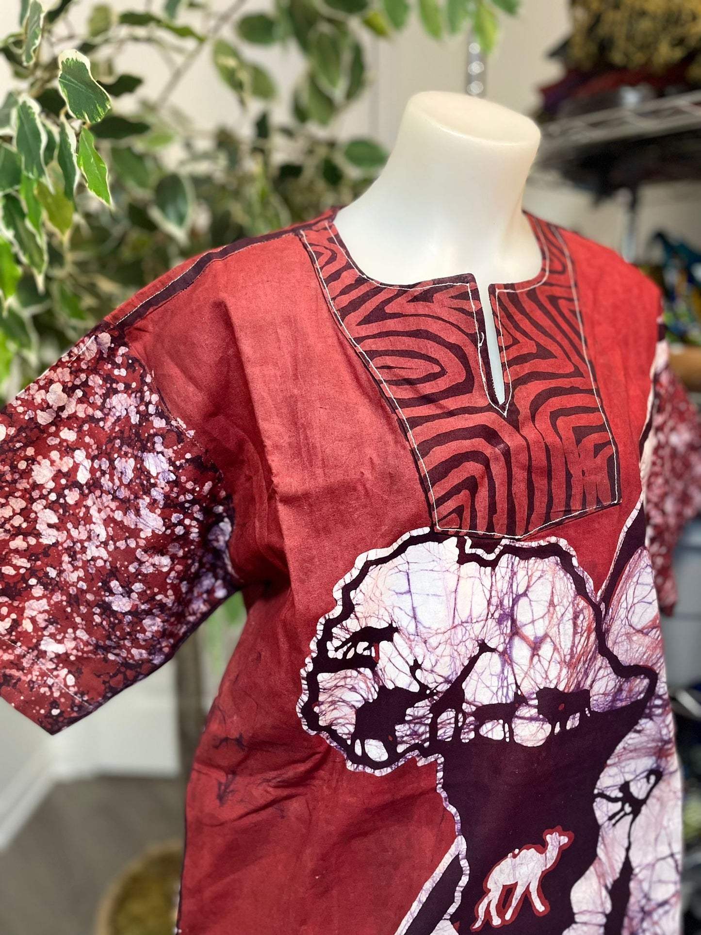 African teinted fabric shirt for men - short sleeves