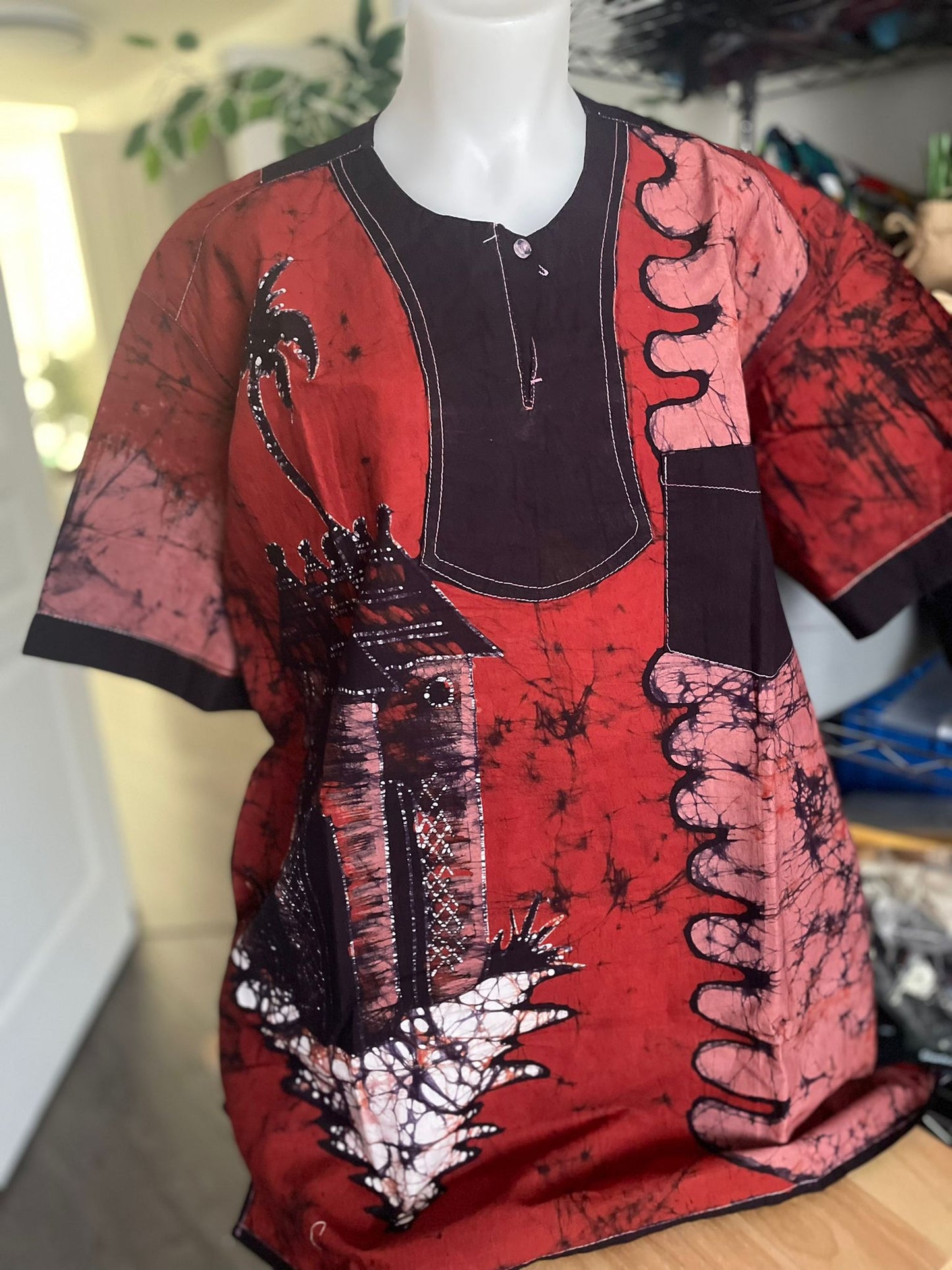 African teinted fabric shirt for men - short sleeves