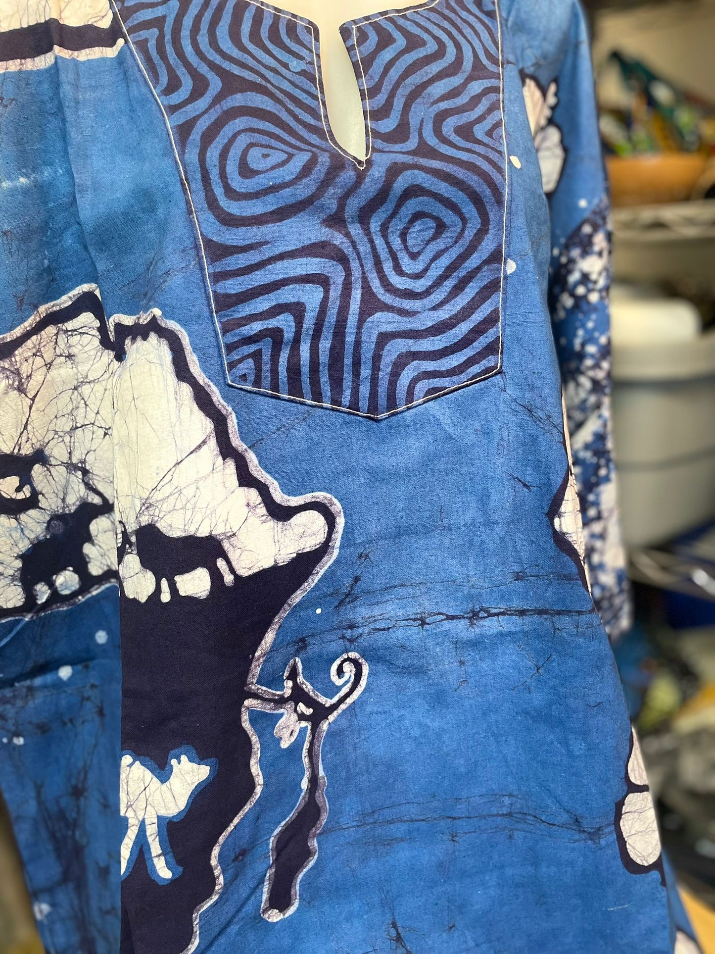 African teinted fabric shirt for men - short sleeves