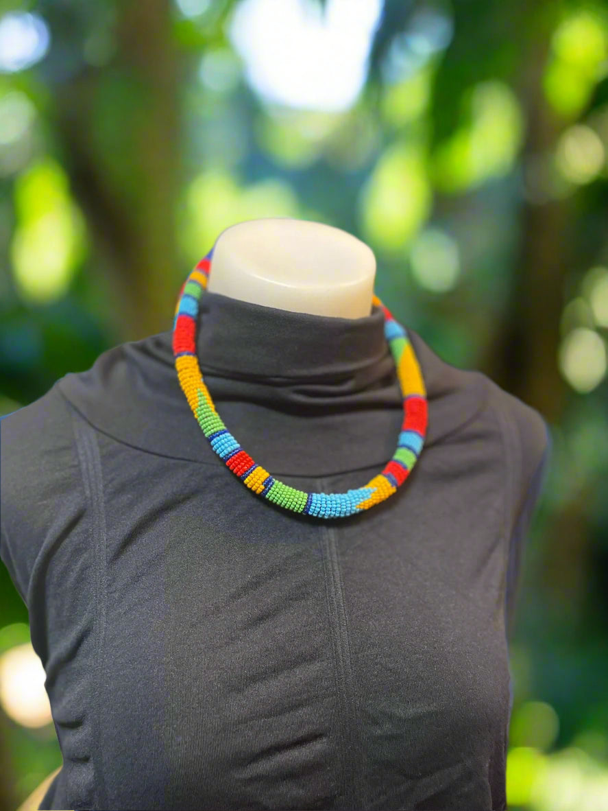African Zulu Style choker necklace