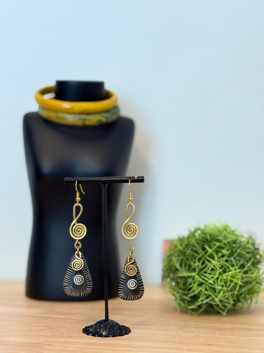 Handmade Unique Earrings – Wood, Cowries & Beads