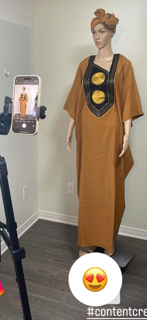 Mary Jade Boutique FADI Long Shiffon Boubou One size